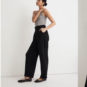 Madewell The Rosedale High-Rise Straight Pant in Crepe Black Size 2